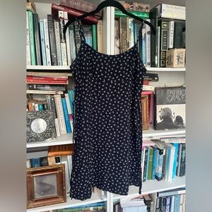 Brandy Melville Navy Blue Floral Mini Dress